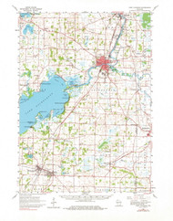 Fort Atkinson, Wisconsin 1961 (1980) USGS Old Topo Map Reprint 15x15 WI Quad 800356