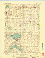 Fox Lake, Wisconsin 1955 (1957) USGS Old Topo Map Reprint 15x15 WI Quad 503255