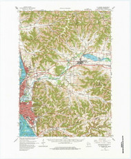 La Crosse, Wisconsin 1963 (1984) USGS Old Topo Map Reprint 15x15 WI Quad 802837