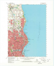 Milwaukee, Wisconsin 1958 (1980) USGS Old Topo Map Reprint 15x15 WI Quad 802905