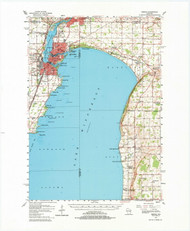 Neenah, Wisconsin 1955 (1984) USGS Old Topo Map Reprint 15x15 WI Quad 802928