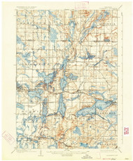 Oconomowoc, Wisconsin 1909 (1934) USGS Old Topo Map Reprint 15x15 WI Quad 801251
