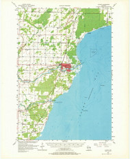 Oconto, Wisconsin 1956 (1969) USGS Old Topo Map Reprint 15x15 WI Quad 802912