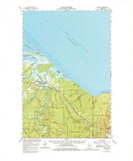 Odanah, Wisconsin 1964 (1980) USGS Old Topo Map Reprint 15x15 WI Quad 802989