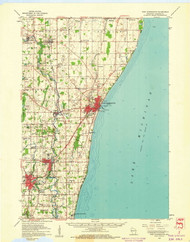 Port Washington, Wisconsin 1959 (1960) USGS Old Topo Map Reprint 15x15 WI Quad 503475