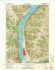 Prairie Du Chien, Wisconsin 1967 (1969) USGS Old Topo Map Reprint 15x15 WI Quad 503482