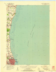 Sheboygan North, Wisconsin 1954 (1956) USGS Old Topo Map Reprint 15x15 WI Quad 503523