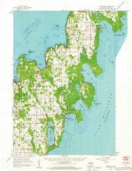 Sister Bay, Wisconsin 1960 (1962) USGS Old Topo Map Reprint 15x15 WI Quad 503532