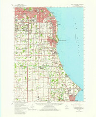 South Milwaukee, Wisconsin 1958 (1980) USGS Old Topo Map Reprint 15x15 WI Quad 803034