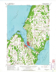 Sturgeon Bay, Wisconsin 1960 (1962) USGS Old Topo Map Reprint 15x15 WI Quad 503560