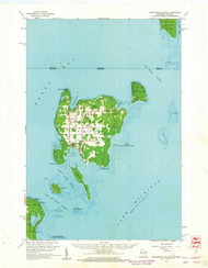 Washington Island, Wisconsin 1960 (1962) USGS Old Topo Map Reprint 15x15 WI Quad 503590