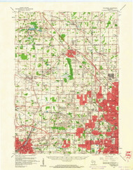 Waukesha, Wisconsin 1959 (1961) USGS Old Topo Map Reprint 15x15 WI Quad 503597