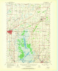 Waupun, Wisconsin 1955 (1968) USGS Old Topo Map Reprint 15x15 WI Quad 803078