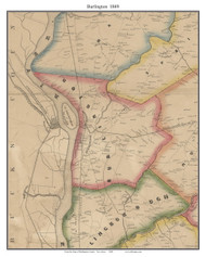 Burlington, New Jersey 1849 Old Town Map Custom Print - Burlington Co.