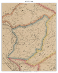 Mansfield, New Jersey 1849 Old Town Map Custom Print - Burlington Co.