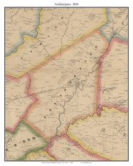 Northampton, New Jersey 1849 Old Town Map Custom Print - Burlington Co.