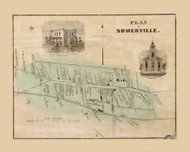 Somerville, New Jersey 1850 Old Town Map Custom Print - Somerset Co.