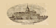 Capitol Building Trenton - Somerset Co., New Jersey 1850 Old Town Map Custom Print - Somerset Co.