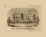 Young Ladies Institute in Somerville - Somerset Co., New Jersey 1850 Old Town Map Custom Print - Somerset Co.