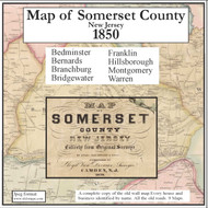 Map of Somerset County, New Jersey, 1850, CDROM Old Map