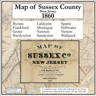 Map of Sussex County, New Jersey, 1860, CDROM Old Map