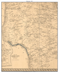 Delaware, New Jersey 1851 Old Town Map Custom Print - Hunterdon Co.