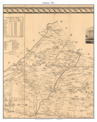 Lebanon, New Jersey 1851 Old Town Map Custom Print - Hunterdon Co.
