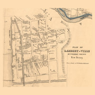 Lambertville  West Amwell - , New Jersey 1851 Old Town Map Custom Print - Hunterdon Co.