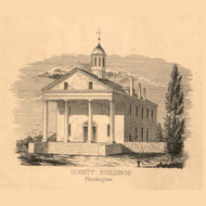 Hunterdon County Building Flemington - , New Jersey 1851 Old Town Map Custom Print - Hunterdon Co.