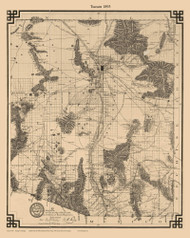 Pima County Arizona 1893 - Old Map Reprint