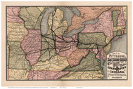 USA 1874 Railroad Map Rand, McNally, & Co. - Old Map Reprint USA RR Map