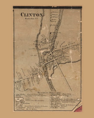 Clinton Village, New Jersey 1860 Old Town Map Custom Print - Hunterdon Co.