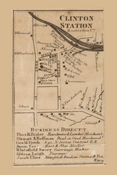 Clinton Station Village, New Jersey 1860 Old Town Map Custom Print - Hunterdon Co.