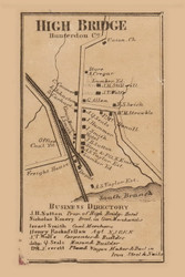 High Bridge Village - , New Jersey 1860 Old Town Map Custom Print - Hunterdon Co.