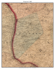 Kingwood - , New Jersey 1860 Old Town Map Custom Print - Hunterdon Co.