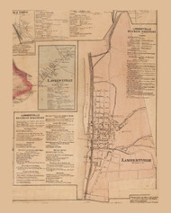 Lambertville Village - , New Jersey 1860 Old Town Map Custom Print - Hunterdon Co.