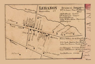 Lebanon Village - , New Jersey 1860 Old Town Map Custom Print - Hunterdon Co.
