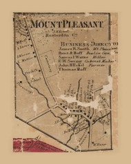 Mount Pleasant Village - , New Jersey 1860 Old Town Map Custom Print - Hunterdon Co.