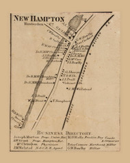 New Hampston Village - , New Jersey 1860 Old Town Map Custom Print - Hunterdon Co.