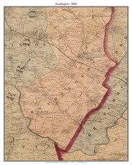 Readington - , New Jersey 1860 Old Town Map Custom Print - Hunterdon Co.