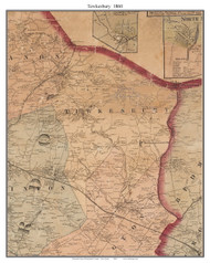 Tewkesbury - , New Jersey 1860 Old Town Map Custom Print - Hunterdon Co.