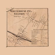 Whitehouse PO Station Village - , New Jersey 1860 Old Town Map Custom Print - Hunterdon Co.