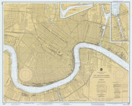 New Orleans Harbor: Chalmette Slip to Southport 1981 - Old Map Nautical Chart AC Harbors 11368 - Louisiana