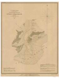 Barataria Bay Entrance 1853 - Old Map Nautical Chart AC Harbors 511 Color - Louisiana