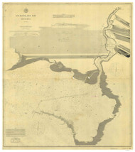 Atchafalaya Bay 1890 - Old Map Nautical Chart AC Harbors 516 - Louisiana