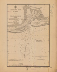 Calcasieu Pass 1889 - Old Map Nautical Chart AC Harbors 518 - Louisiana
