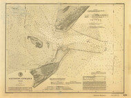 Galveston Entrance 1897 - Old Map Nautical Chart AC Harbors 520 - Texas