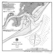 Brazos River 1889 - Old Map Nautical Chart AC Harbors 522 - Texas