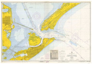 Galveston Bay Entrance 1966 - Old Map Nautical Chart AC Harbors 518 - Texas