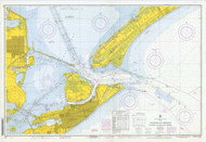 Galveston Bay Entrance 1970 - Old Map Nautical Chart AC Harbors 518 - Texas